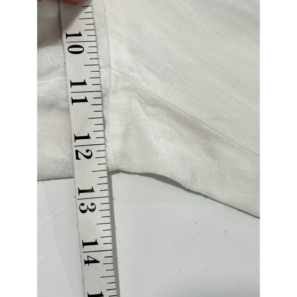 GAP Lined 100% Linen Wide Leg Drawstring Pants Size 12 White Summer Effortless - Picture 10 of 11